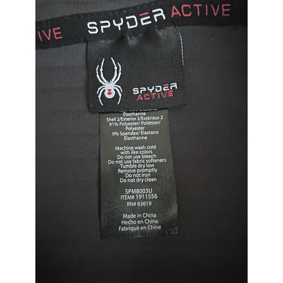 Spyder Men's Full Zip Hoodie Size Large NWT Black Ribbed - Picture 7 of 8